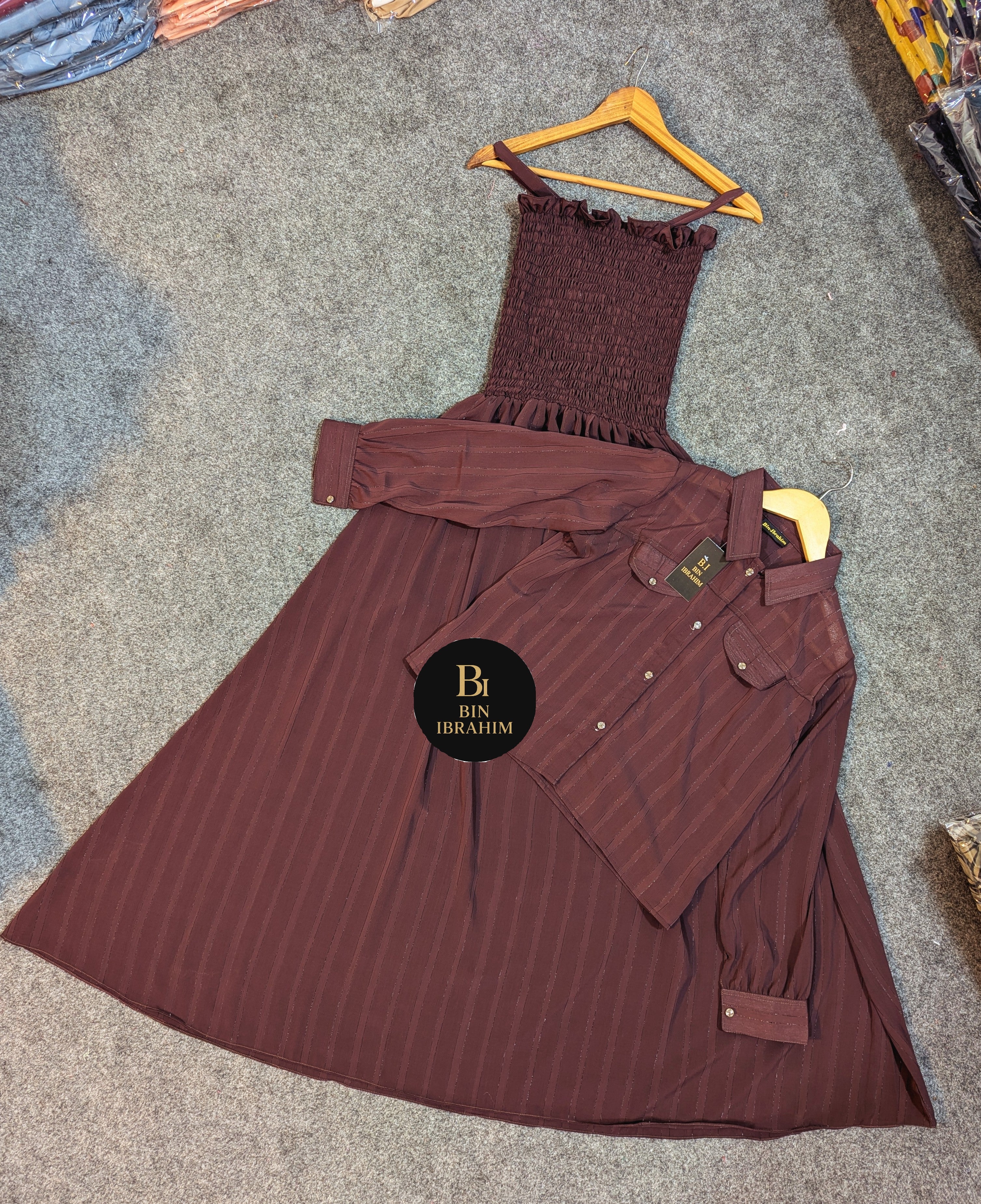 Western Smocked Jacket Maxi Dress