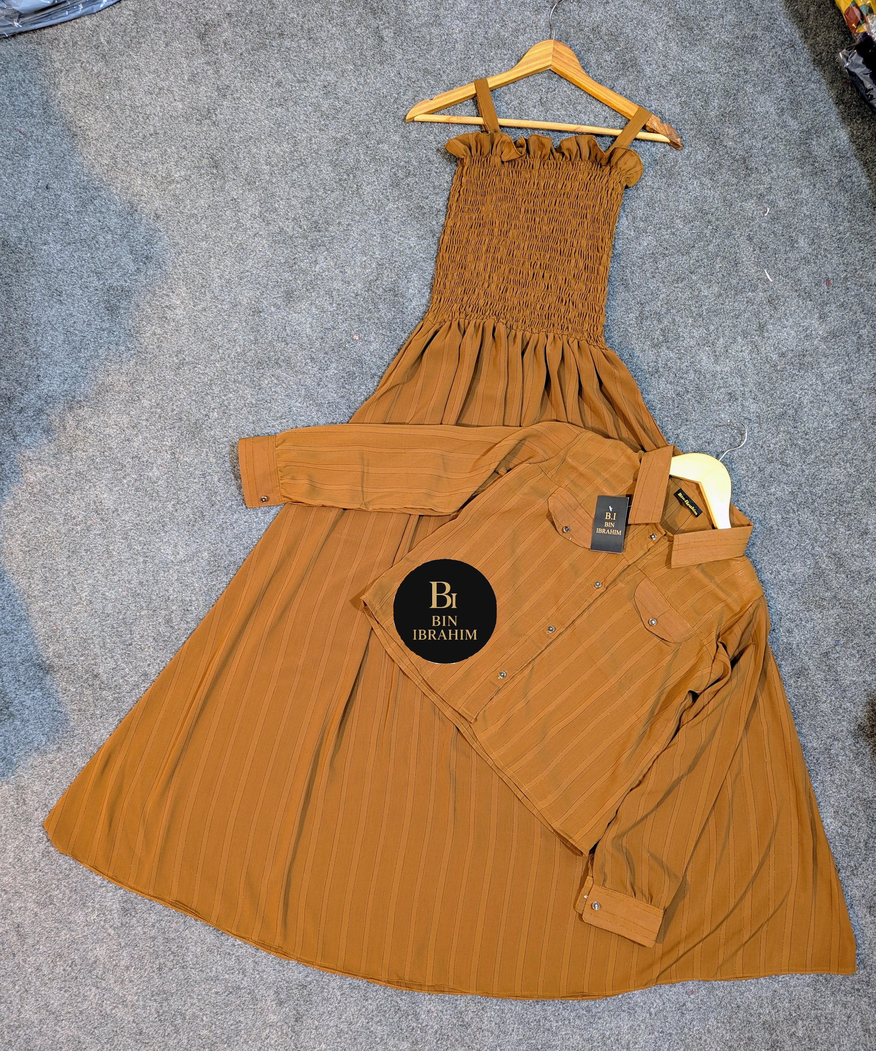 Western Smocked Jacket Maxi Dress