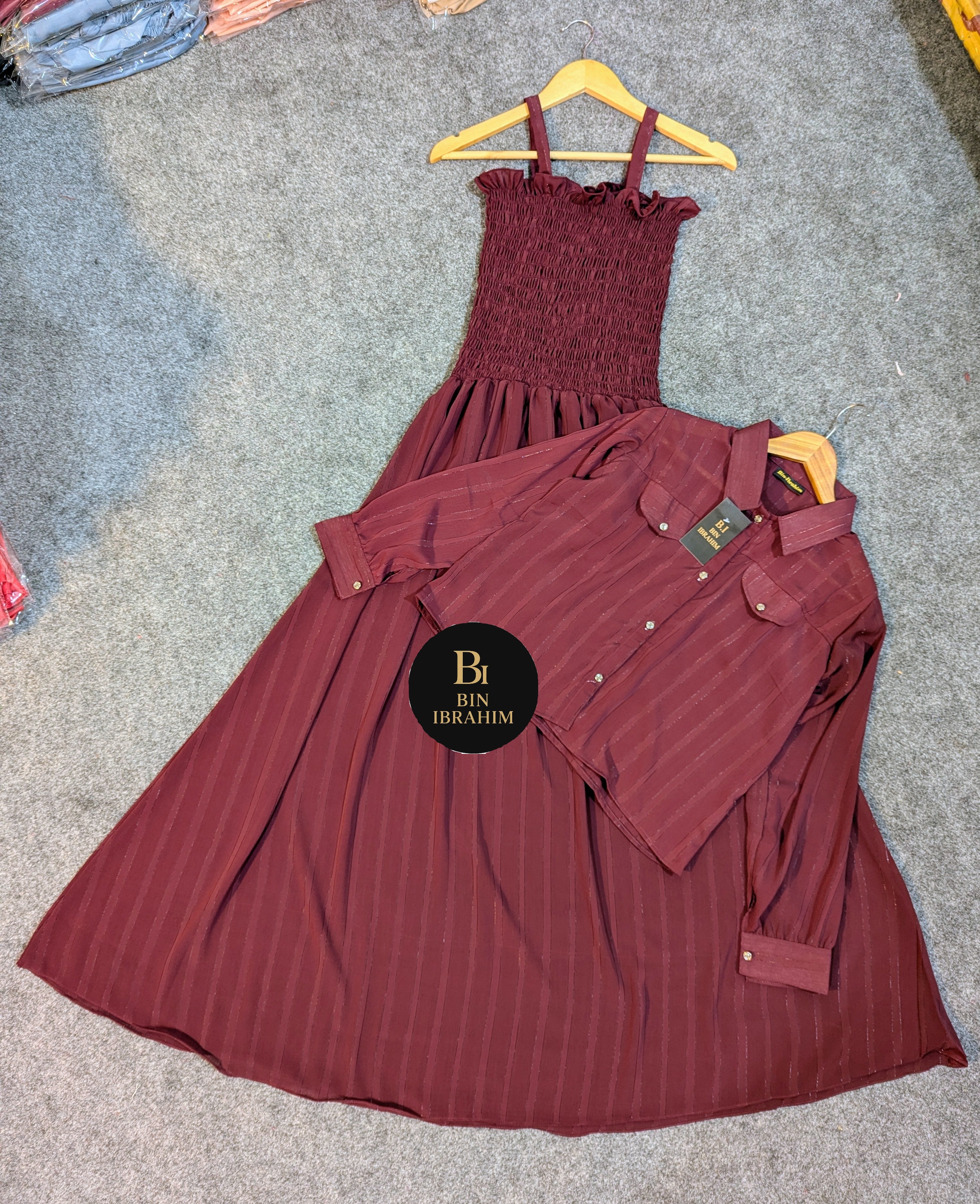 Western Smocked Jacket Maxi Dress