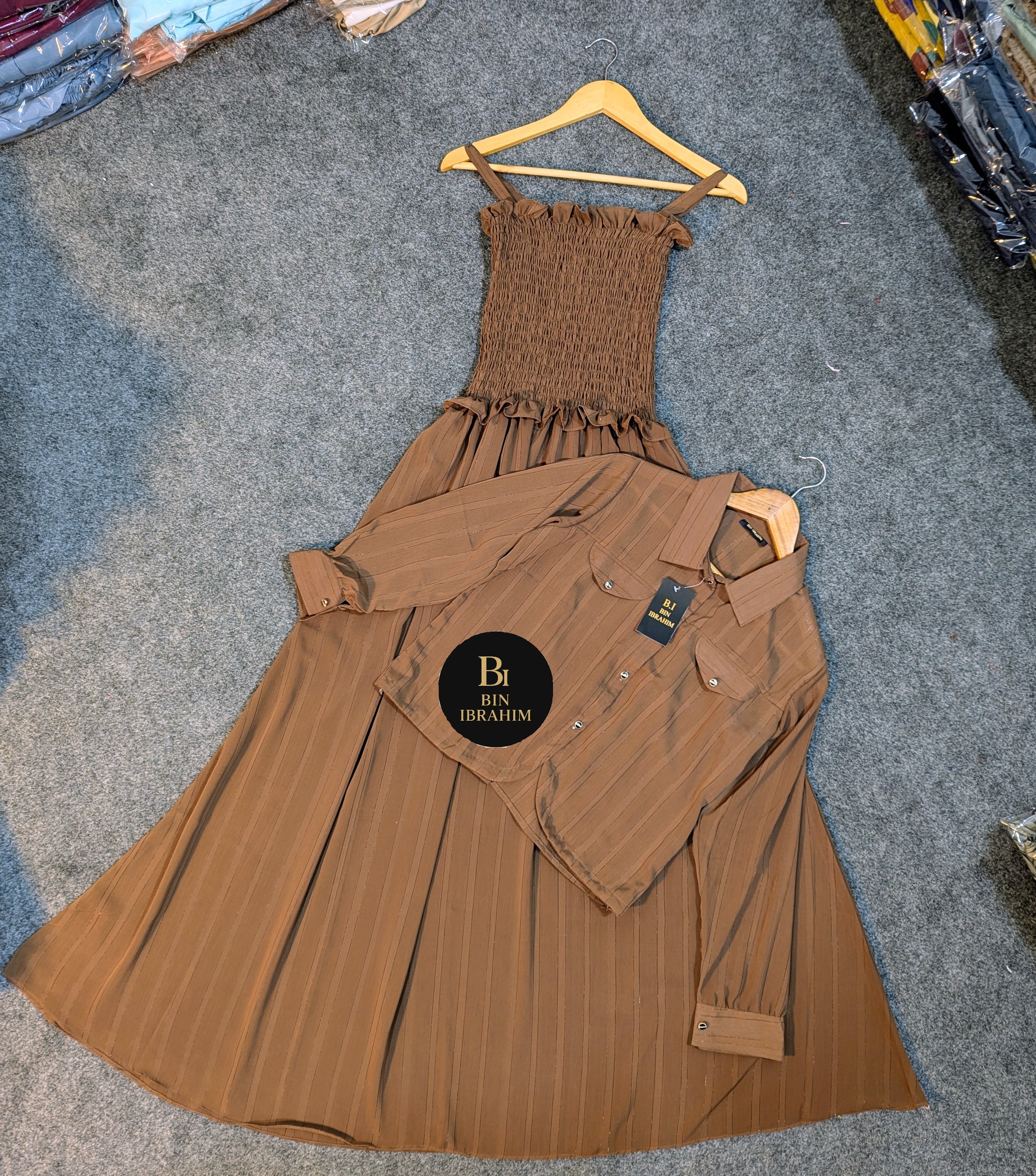 Western Smocked Jacket Maxi Dress