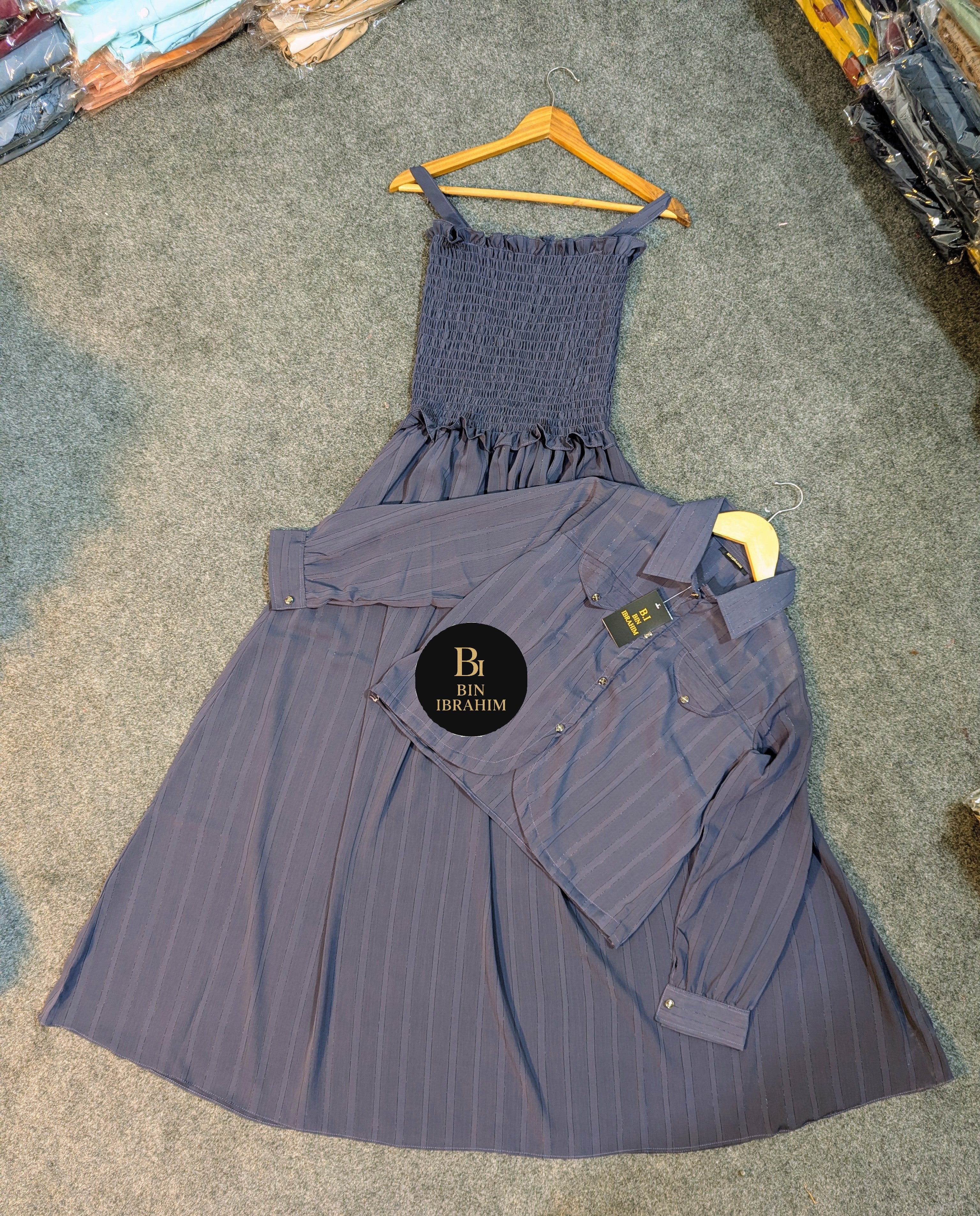 Western Smocked Jacket Maxi Dress