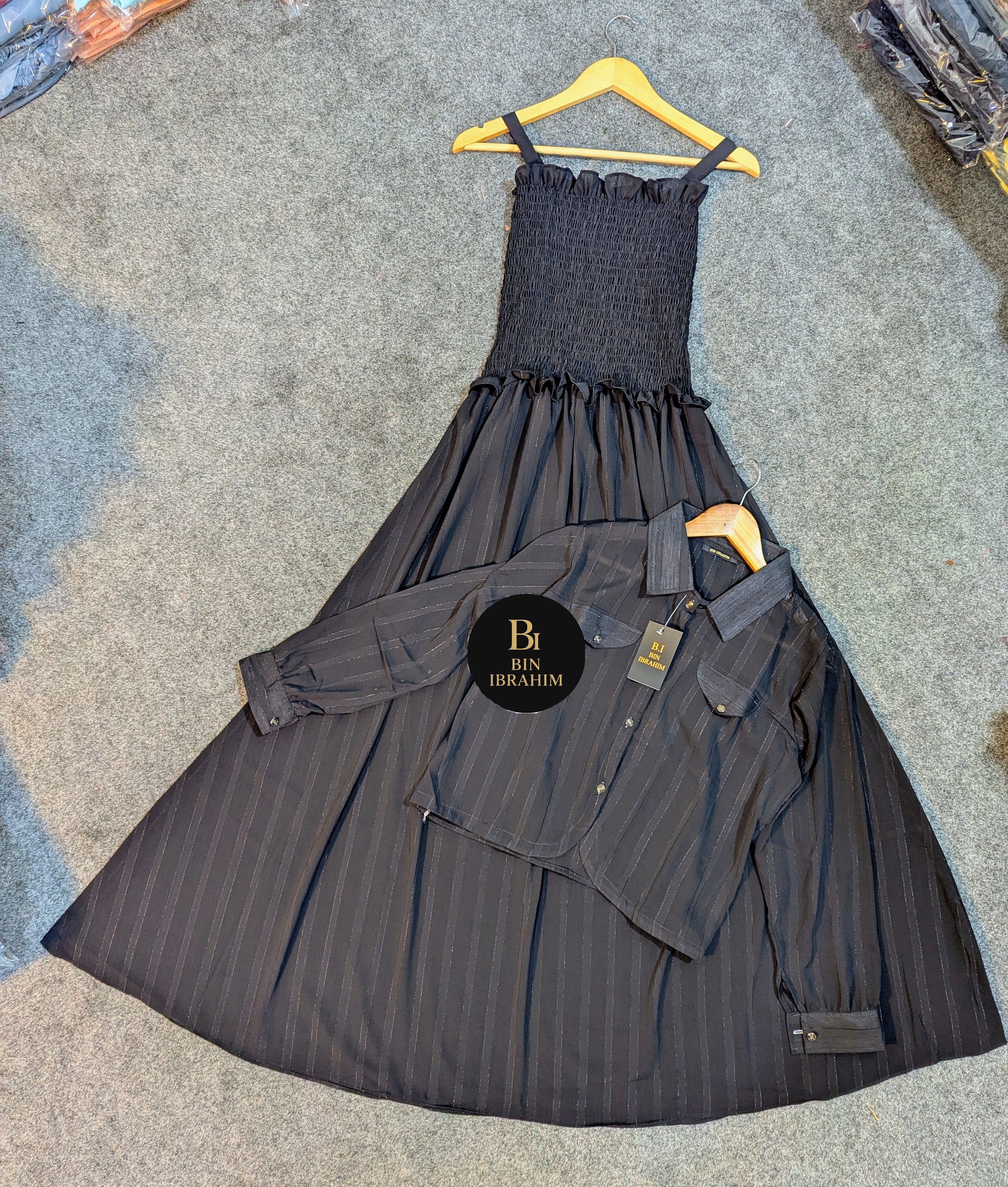 Western Smocked Jacket Maxi Dress